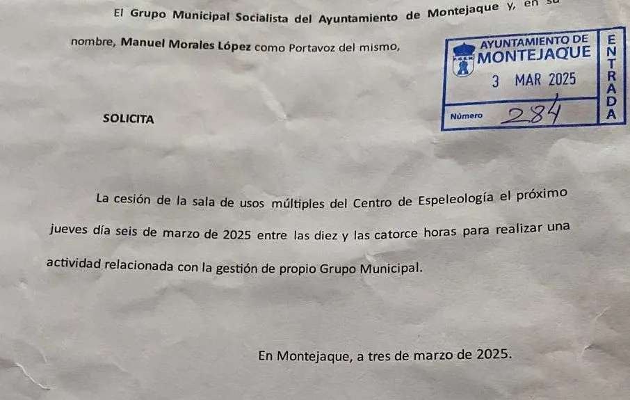 Las formas autoritarias del alcalde de Montejaque: No deja espacio a los concejales del PSOE para reunirse con los ciudadanos “porque no me da la…