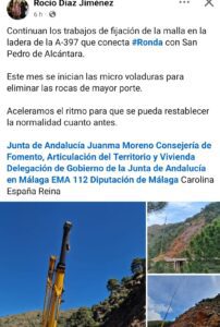 La Junta y la A-397: De “todo listo para las voladuras” en abril… a “este mes se harán las voladuras” en mayo 2 La Junta y la A-397: De “todo listo para las voladuras” en abril… a “este mes se harán las voladuras” en mayo