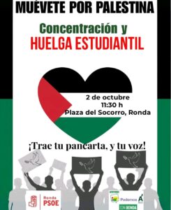 Estudiantes y colectivos de izquierdas convocan en Ronda el 2 de octubre una concentración contra el genocidio al pueblo palestino 1 Estudiantes y colectivos de izquierdas convocan en Ronda el 2 de octubre una concentración contra el genocidio al pueblo palestino