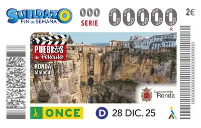 El cupón de la ONCE presume de Ronda como un escenario ‘de película’, en el sorteo del 28 de diciembre