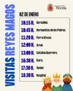 Agenda completa de Melchor, Gaspar y Baltasar en Ronda