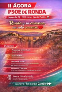 El PSOE de Ronda presenta el segundo ágora de su "Plan para el Cambio", centrado en la ciudad y en la comarca