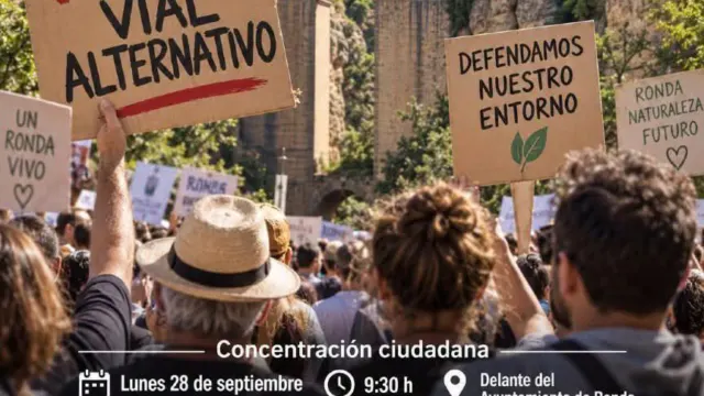 Convocada una concentración en Ronda contra la aprobación del proyecto del vial alternativo